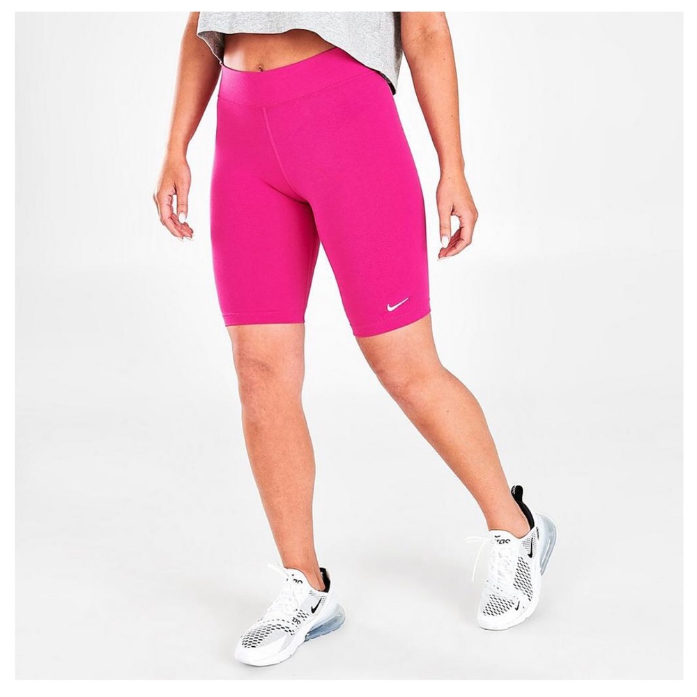 NIKE SPORTSWEAR ESSENTIAL BIKE TIGHT SHORTS PINK SIZE S NEW
